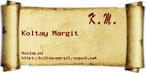 Koltay Margit névjegykártya